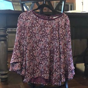 Ann Taylor Loft burgundy blouse